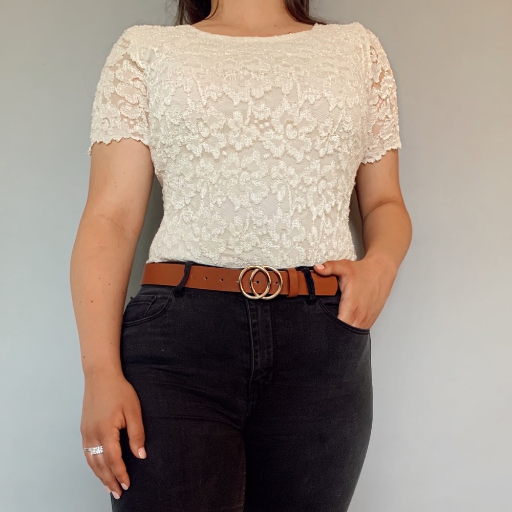 Cream Flower pattered Blouse